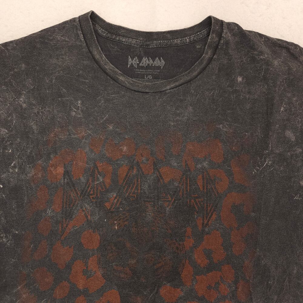 Def Leppard Band Graphic Crew Neck T Shirt Adult Mens Size Large L Gray
